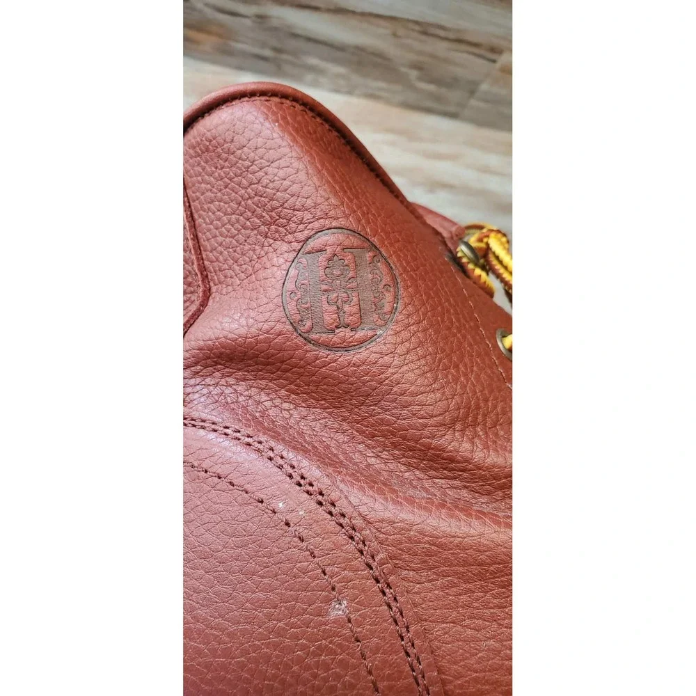Handpoint Mens Brown Leather Moc Toe Work Boots EVA Wedge Sole CK307 Size‎ 14